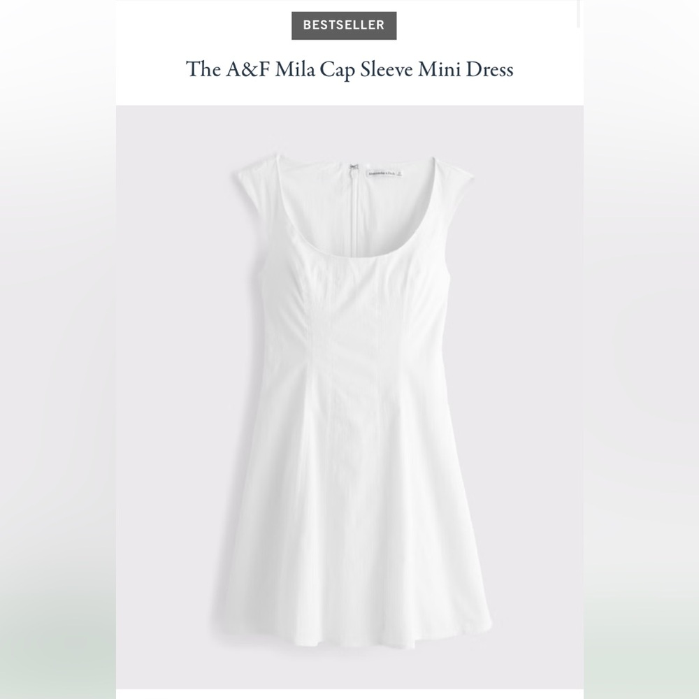 Abercrombie & Fitch Mila White Cap Sleeve Grad Dress